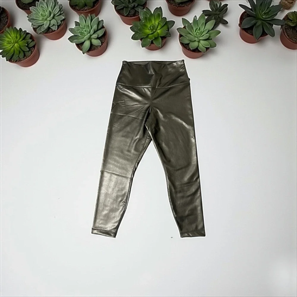 90 Degree by Reflex Women's Leatherette Super Hi Rise Ankle Length‎ Leggings XL